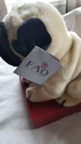 FAO Schwarz Pug Puppy Dog Plush Stuffed Animal Toy Original Tags/Displayed - Picture 6 of 9