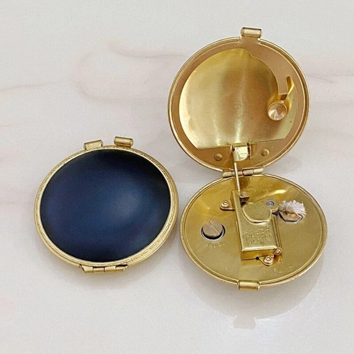 New Compact Round Semi-automatic Antique Handmade Brass Mechanical Lighter Gift - Picture 3 of 18