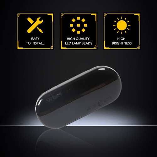 Smoke Dynamic Flowing LED Side Marker signal Light For VW Golf MK4 Jetta 2/4/6 - Picture 6 of 23