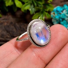 Moonstone Ring 925 Sterling Silver Ring Handmade Gemstone Ring Women's Ring Gift