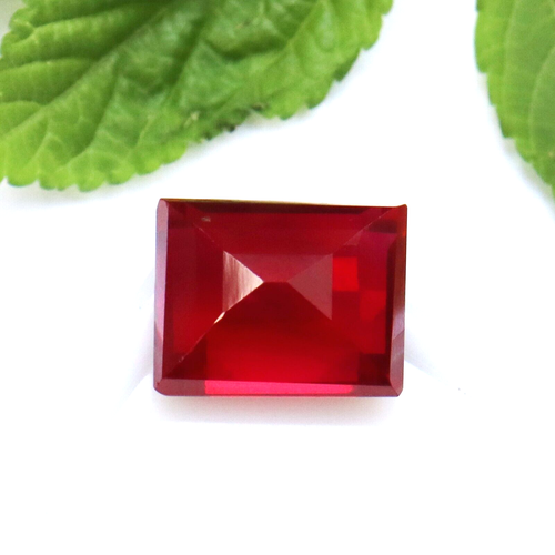12 ct Princess Cut Certified Loose Gemstone BURMA Pigeon Blood Red Ruby Best - Picture 5 of 7