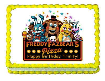 Video Gamer FNAF Freddys LOLbit Image Edible Birthday Cake Topper Frosting  Sheet Edible Photo Paper Cake Decoration For a 1/4 Sheet Cake 10 by 8 