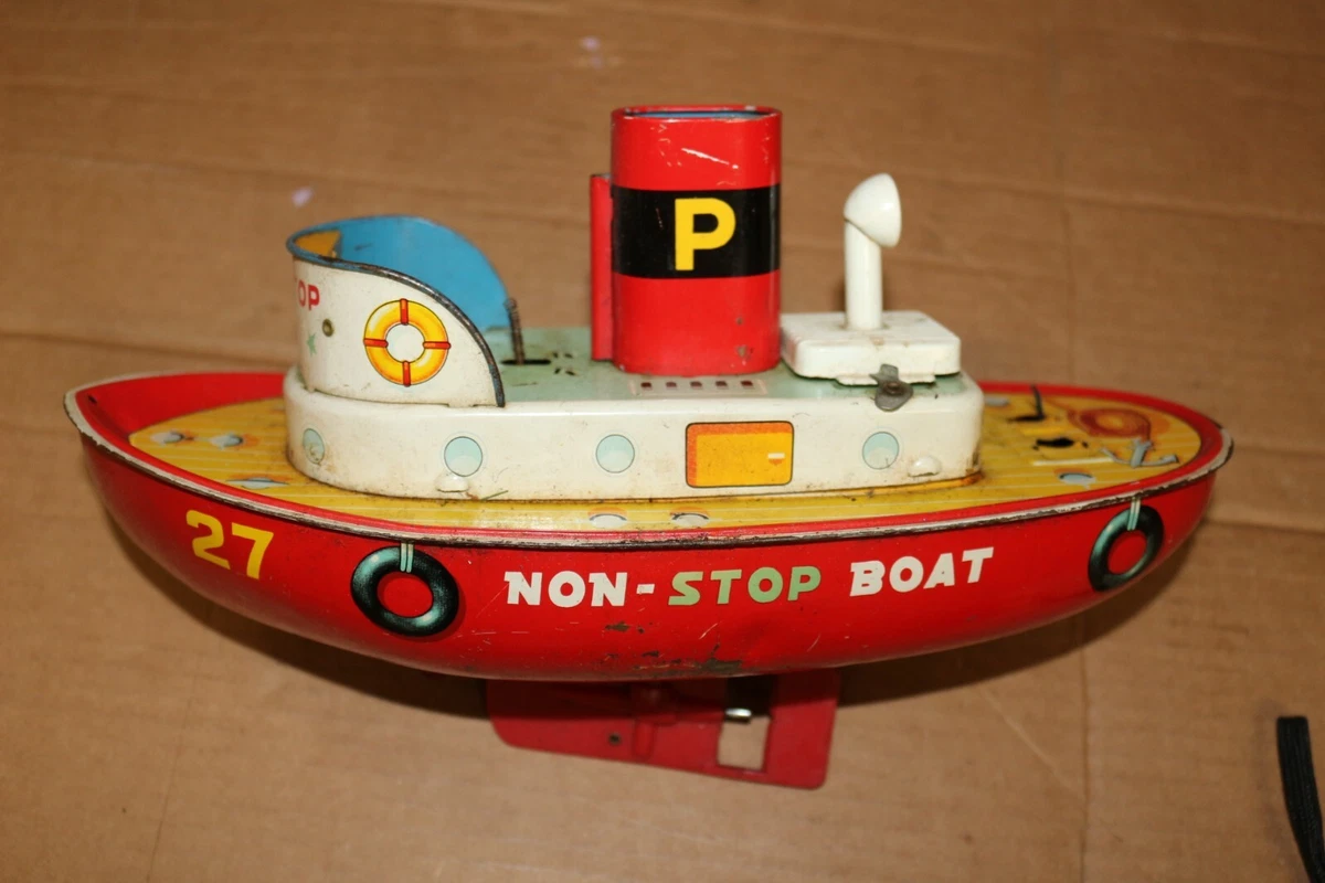 Vintage Tin NON STOP BOAT 12