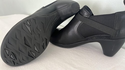 Merrell Evera Rush Women’s Black Leather Stretch Heeled Ankle Booties Boots SZ 7 - Picture 6 of 11