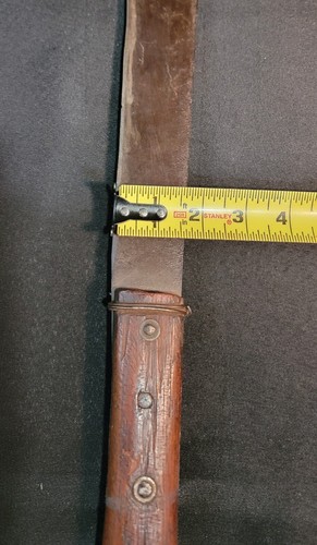 Vtg Antique Handmade Wood Handle Machete Knife 21" Total Length. 14.5" Blade - Picture 15 of 16