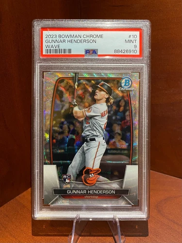 2023 Bowman Chrome Gunnar Henderson Wave Refractor /100 PSA 9 Baltimore Orioles