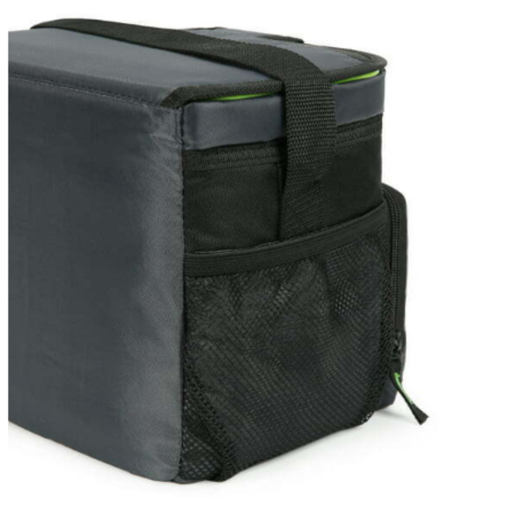Lunch Box 9 Can Zipperless Soft Sided Cooler with Hard Liner Grey and Green eBay