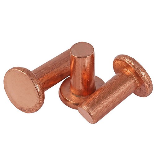 Copper Rivets Flat Head Rivet Solid M2 M2.5 M3 M4 M5 M6 M8 Percussion Threadless - Picture 5 of 7