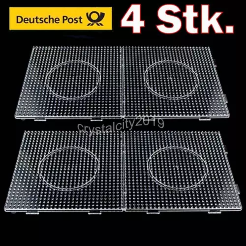 4x Stiftplatten für Bügelperlen Quadratisch Steckplatte Vorlage Platten 5mm DE