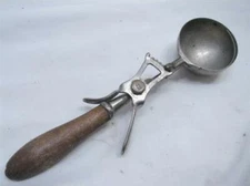 Rare Antique Nickel Plated Brass Dover Mfg Ice Cream Scoop No. 12 Pat Appl'D For
