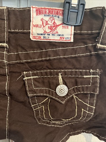 True Religion world, tour, Dolly, Girls Youth Size 7 Brown Cut Off Shorts - Picture 2 of 11