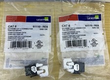 Leviton 61110-RE6 eXtreme Cat 6 QuickPort Jack, Black - 2 Pack