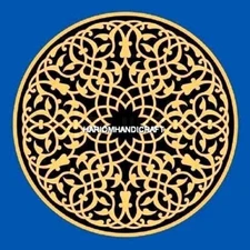 30" Black Marble Coffee Table Top Mosaic Inlaid Modern Kitchen Furniture Decor