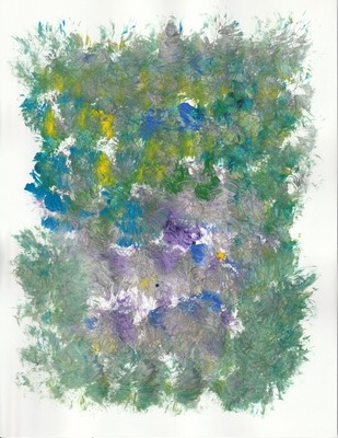 Colorful Painting No. 33 Drifted Mint on Purple Brush