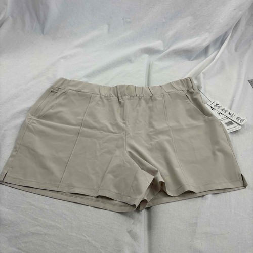RBX Womens Athletic Shorts Tan Elastic Waistband Four-Way Stretch XL
