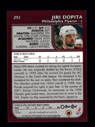 2002-03 O-Pee-Chee OPC Factory Set Base Hockey Cards Gold Foil 201-330 You Pick - Picture 97 of 239