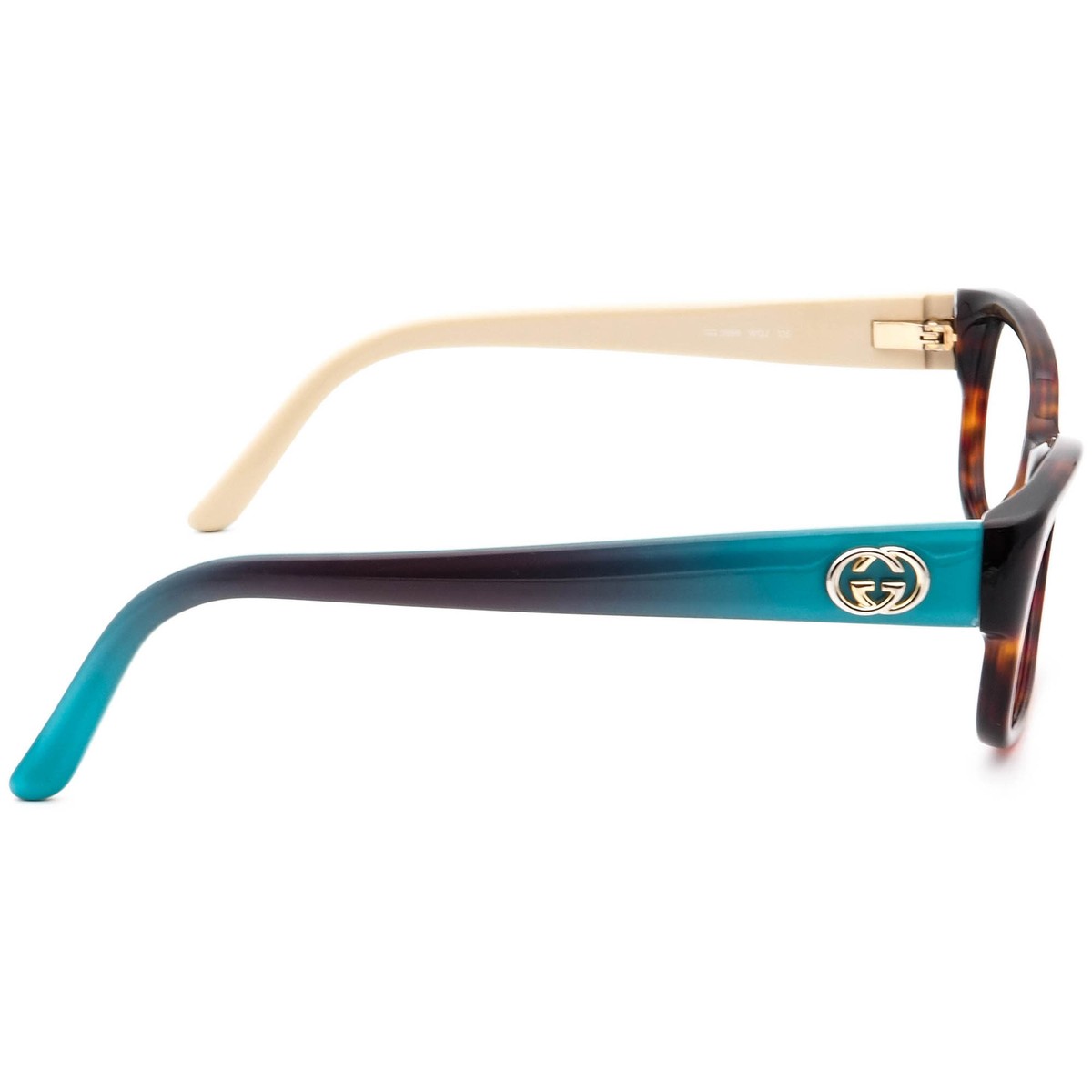 kou　52℃ Gucci Eyeglasses GG 3569 WQ2 Havana/Aqua on Tan Butterfly Frame