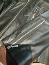 Betty Barclay Black Super Soft Zip Up Leather Jacket Size Uk 12