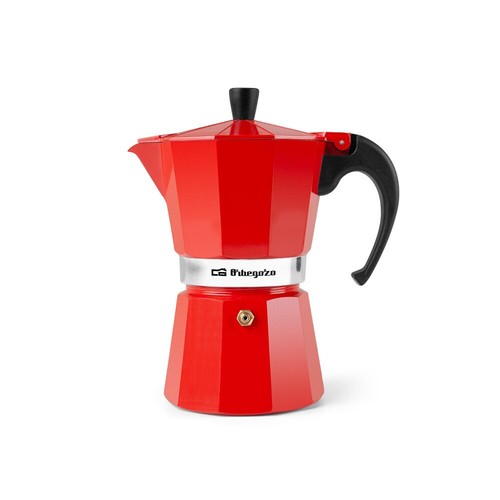CAFETERA CLASICA ITALIANA Rojo 9 Tazas Orbegozo ALUMINIO Envio 24h - Imagen 2 de 8