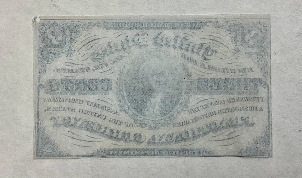 ~ US FRACTIONAL CURRENCY SPECIMEN 3 CENTS -THIRD ISSUE - FR 1226 SP - Image 2 of 2