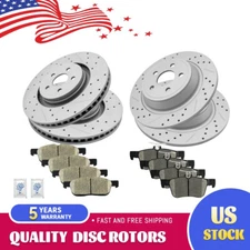 Front Rear Brake Disc Rotors & Ceramic Pads for Ford Edge Lincoln MKX Nautilus