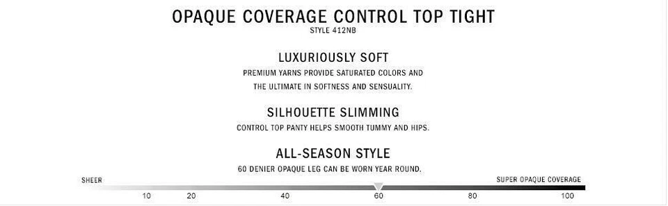 DKNY 412NB Light Opaque Control Top Tights ALL Sizes/Colors MSRP $16 - Image 2 of 4