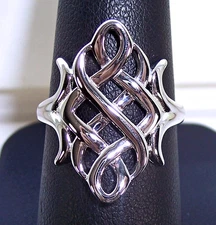 Large Celtic Irish Endless Knot Ring .925 Sterling Silver High Polished Women's