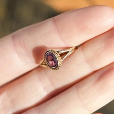 Vintage Ring 9 kt Gold Amethyst Größe M