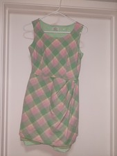 Authentic Vintage 1980s Valentino Boutique Pastel Harlequin Wrap Dress 10 Green 