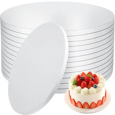 Cake Drums 12 PCS 8 Inch Round 1/2 inch Thick White Cardboard Base