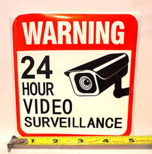 Window Security Sticker WARNING 24 Hour Video Surveillance Home Camera 5X5