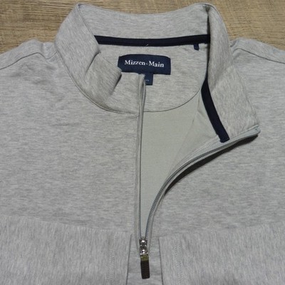 MIZZEN + MAIN Mens 3XL XXXL PULLOVER KPI QUARTER 1/4 ZIP GREY PERFORMANCE GOLF