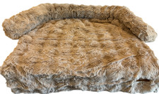 New Pelsbarn Cozy Beige Faux Fur Non-slip Couch Sofa Dog Bed 33x33
