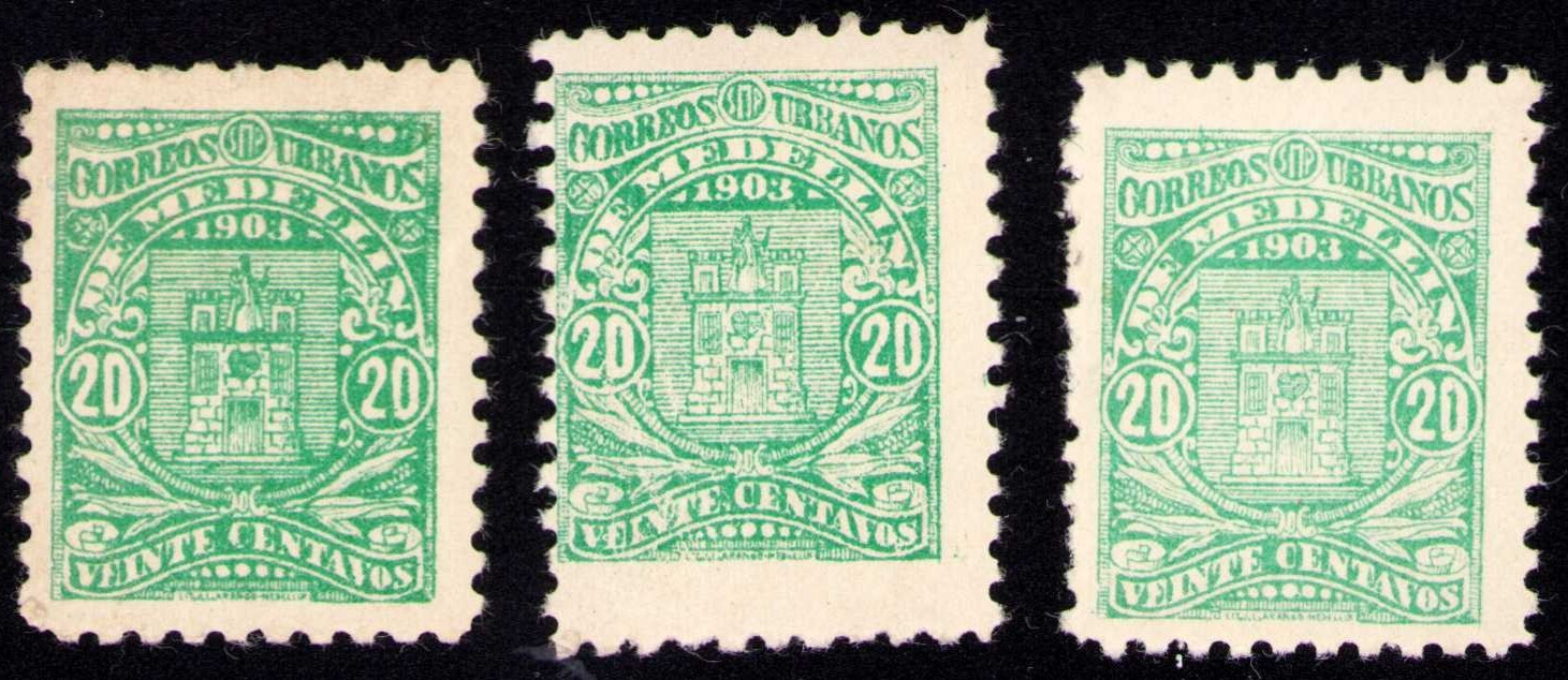 COLOMBIA - ANTIOQUIA - MEDELLIN - COAT OF ARMS - 20c LOT - 1903 - Yv 11 RRR