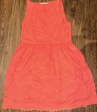 Max Studio Lace Like Short Sleeveless Dress Size XL Coral Color