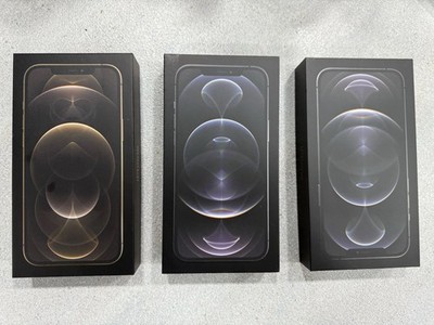 Lot Of 3 Apple iPhone 12 Pro Max 2-Graphite, 1- Gold 128GB Empty Box w/ Inserts