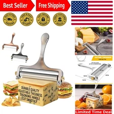 Elegant Stainless Steel Wire Cheese Slicer - Adjustable Thickness Cheese Cutter
