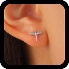 Pendientes Punk Dragón Volador Pequeño Dragón Pendientes Mini Animal Pendiente Dragón