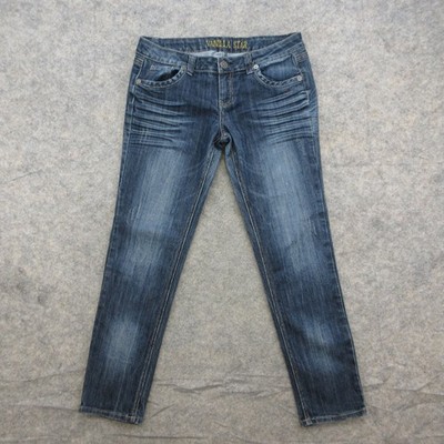 VANILLA STAR Jeans Women's Dark Wash Size 13 Stretch Slim Fit Embellished