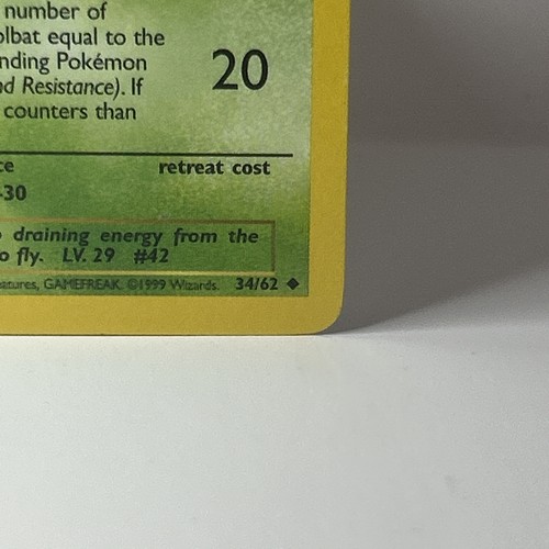 First Edition Golbat Fossil 34/62 Uncommon Non Holo 1999 Pokemon TCG Karte NM - Bild 4 von 10