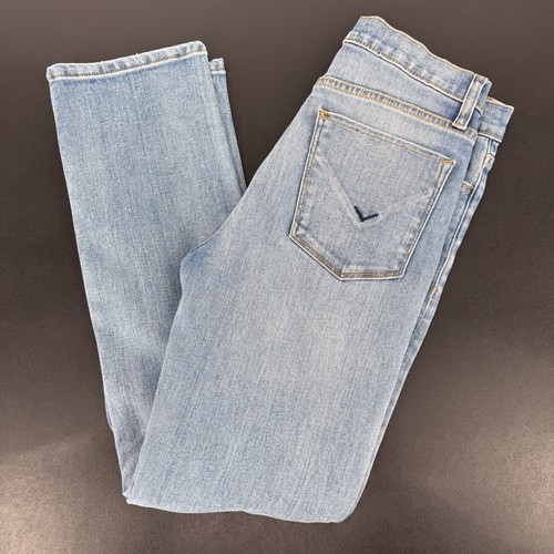 Hudson Women's Size 25 Blue Light Wash Distressed Denim Barbara Straight Jeans - Picture 1 of 7
