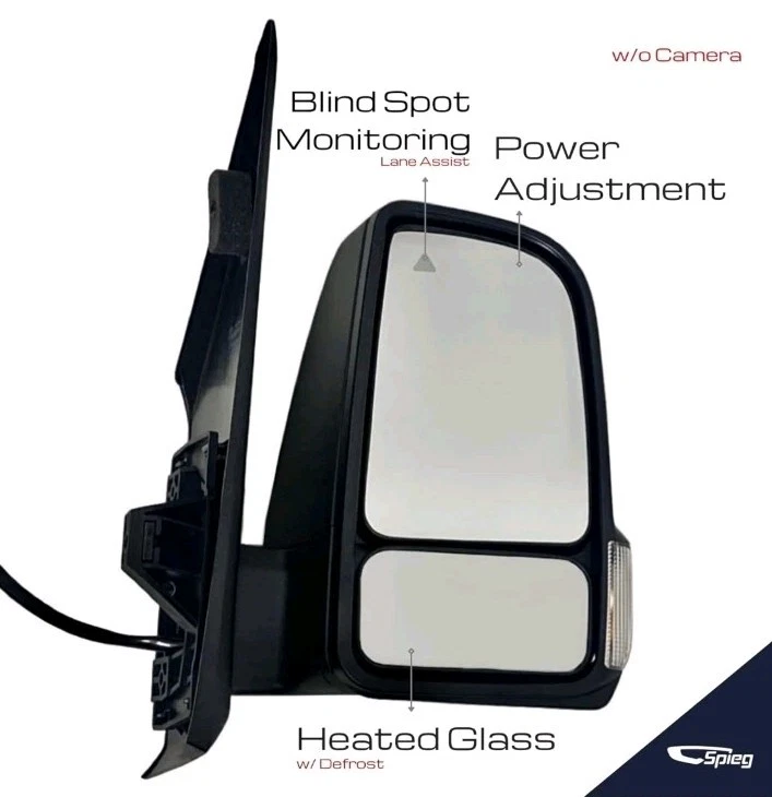 Espejo retrovisor lateral de pasajero Spieg para Mercedes Sprinter 2019-2024 Freightliner | derecho Foto 2 de 4