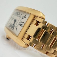 Cartier 1740 Tank Americaine "Large" 26mm 18K Yellow Gold Guilloche Dial Watch 8