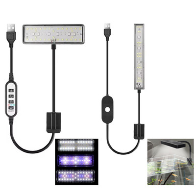 1x LED Aquariumleuchte USB-Plug-in Dimmbar Aufsteckbare Wasserpflanzenlampe