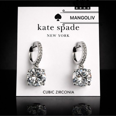 Kate Spade Bright Ideas Large CZ Drop Earrings In Silver tone, 1  Drop Brand New