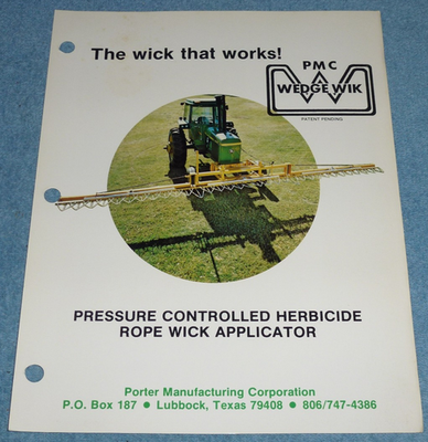 #ad #ad Vtg PMC Wedge Wik Pressure Controlled Herbicide Rope Wick Applicator Brochure $8.00