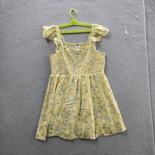 Old Navy Women Dress XL Yellow Floral Mini Sundress Cottagecore Ruffle Smocked