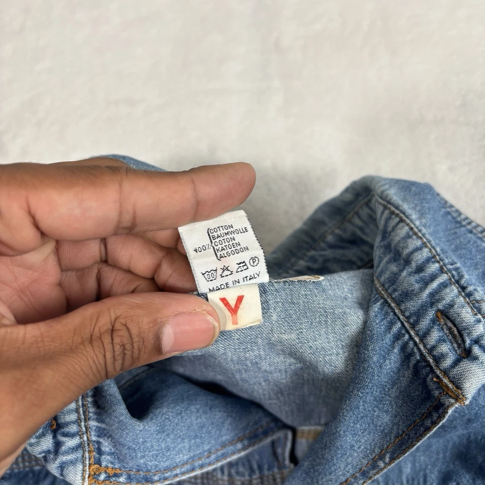 Рубашка на пуговицах мужская Diesel синяя джинсовая с жемчужной застежкой с длинным рукавом с воротником M - Изображение 4 из 4