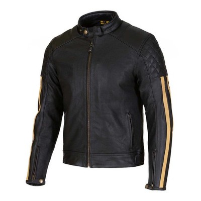 Merlin Icon D3O Motorrad Lederjacke AAA (schwarz/gold)