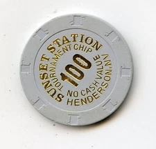 100.00 Chip from the Sunset Station Casino Henderson Nevada NCV